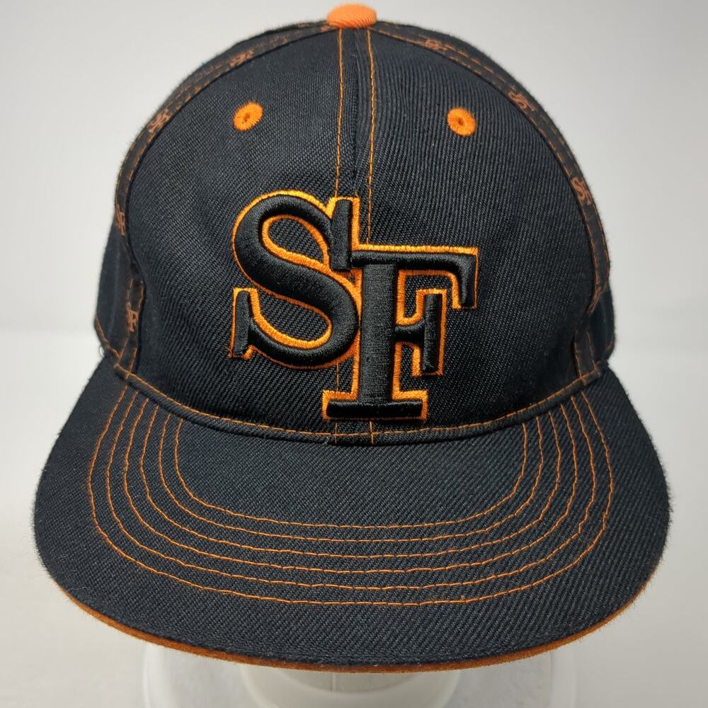 Sf Fitted Baseball Cap Solid Black Large Embroide… - image 2